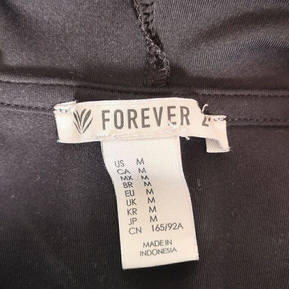 Forever 21 Ladies Pull Over Hoodie Sweater With Ruffled Back Medium Black - Picture 11 of 16